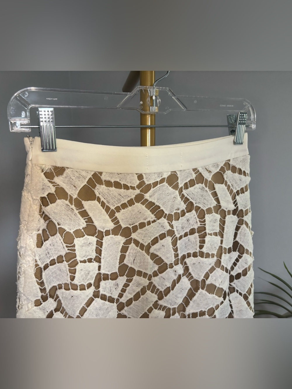 fab'rik Cream Crochet Lace Midi Skirt - Picture 9 of 16